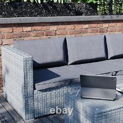 SALE 4 Seater Corner Rattan Set Garden Furniture Grey