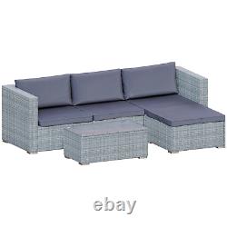 SALE 4 Seater Corner Rattan Set Garden Furniture Grey