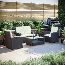 SALE 4 Seater Garden Rattan Patio Brown