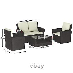 SALE 4 Seater Garden Rattan Patio Brown