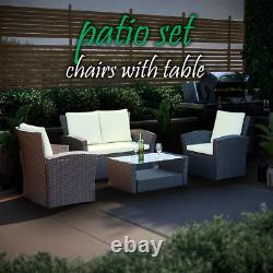 SALE 4 Seater Garden Rattan Patio Brown