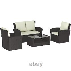 SALE 4 Seater Garden Rattan Patio Brown