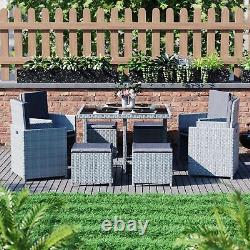 SALE Cuba 8 Seater Rattan Set Garden Furniture DAMAGED Grey