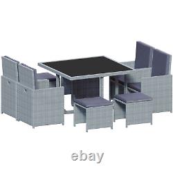 SALE Cuba 8 Seater Rattan Set Garden Furniture DAMAGED Grey