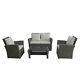 Sfs009 Rattan Garden Sofa Furniture 4 Piece Patio Set Table Chairs Free Cover