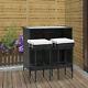 Set Of 3 Rattan Furniture Garden Table Chairs Sofa Outdoor Conservator Patio New