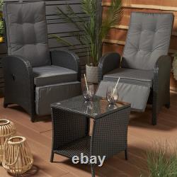 Studio Panama Rattan Recliner Bistro Set Garden Furniture Sets