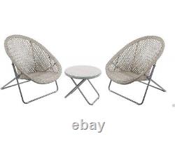 Tobs Bistro Set 2 Rattan Garden Furniture 2 Chairs & Coffee Table In 3 Colours