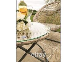 Tobs Bistro Set 2 Rattan Garden Furniture 2 Chairs & Coffee Table In 3 Colours