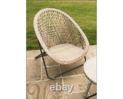 Tobs Bistro Set 2 Rattan Garden Furniture 2 Chairs & Coffee Table In 3 Colours
