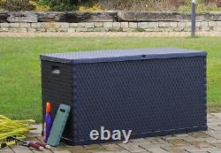 Toomax Multibox Rattan 420L Anthracite Garden Furniture Storage Box Deck Box