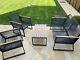 Two Sets Of Garden Furniture Black Lounge Sofa Set & Dining Table & Chair Set