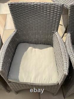 Used Grey rattan garden furniture Table And 4 Chairs