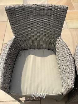 Used Grey rattan garden furniture Table And 4 Chairs