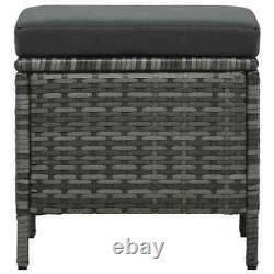 VidaXL 4 Piece Garden Lounge Set with Cushions Poly Rattan Grey Furniture Set