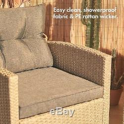 VonHaus 6 Seater Rattan Garden Furniture Set Weather Proof Grey