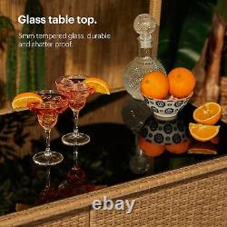 VonHaus Garden Tiki Bar with 2 Stools. Rattan, Patio, Conservatory Furniture