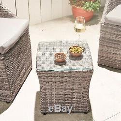 VonHaus Rattan Bistro Set 2 Seater Garden Coffee Table and Chairs Furniture