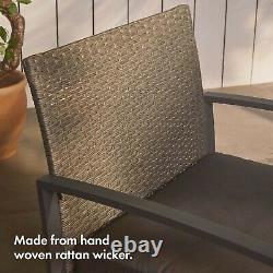 VonHaus Rattan Bistro Set Hand Woven Wicker Outdoor Garden Furniture