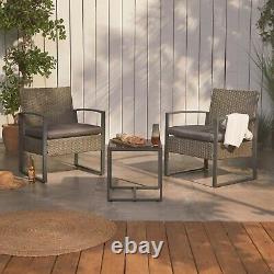 VonHaus Rattan Bistro Set Hand Woven Wicker Outdoor Garden Furniture