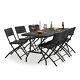 Vonhaus Rattan Effect Dining Set Folding Table Chairs Outdoor Garden Furniture