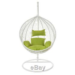 White Hanging Swinging Egg Chair Garden Rattan Furniture Outdoor Seat Wido