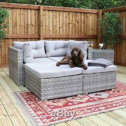 Wido Grey Rattan Sofa Set Wicker Garden Furniture Modular Sofa Cube Outdoor