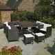 Wido Premium 11 Pc Black Rattan Cube Table Chair Garden Patio Outdoor Furniture