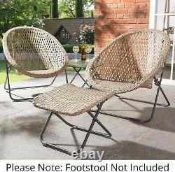 Wood Rattan Luxury Garden Patio Furniture Set 3 Piece Sofa Outdoor Indoor Lounge