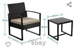 Yaheetech Garden Furniture Set 3 Piece Rattan Bistro Set 2 Seater? BNIB