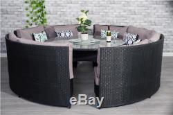 Yakoe Monaco round 8 Seater Patio dining set rattan garden furniture set