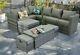 Yakoe Rattan Garden Furniture 9 Seater Corner Sofa Set Outdoors Grey+ Rain Cover