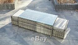 Yakoe Rattan Garden Furniture 9 Seater Corner Sofa Set Outdoors Grey+ rain cover