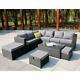 Yakoe Rattan Garden Furniture 9 Seater Corner Sofa Set Outdoors With Stools