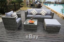 Yakoe Rattan Garden Furniture Set Sofa Table Chairs Garden Patio Conservatory