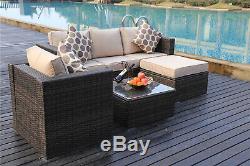 Yakoe Rattan Garden Furniture Set Sofa Table Chairs Garden Patio Conservatory